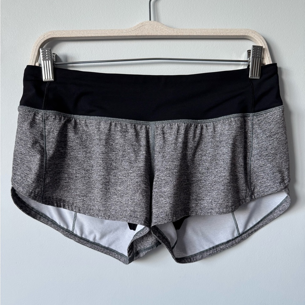 Lululemon Speed Up Short Heather Lux Multi Black / Black Size 6 - Picture 3 of 16